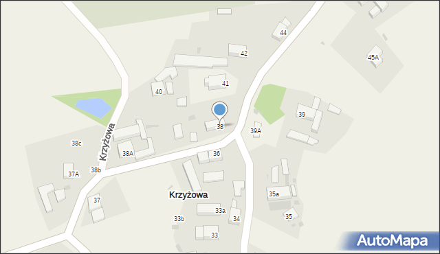 Krzyżowa, Krzyżowa, 38, mapa Krzyżowa