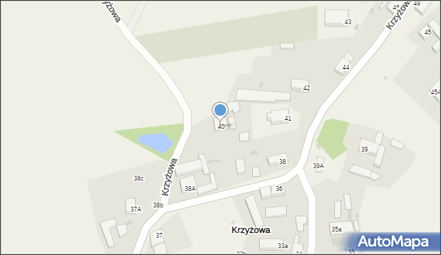 Krzyżowa, Krzyżowa, 40, mapa Krzyżowa