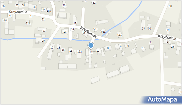 Krzyżowice, Krzyżowice, 11, mapa Krzyżowice