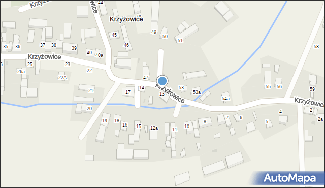 Krzyżowice, Krzyżowice, 13, mapa Krzyżowice