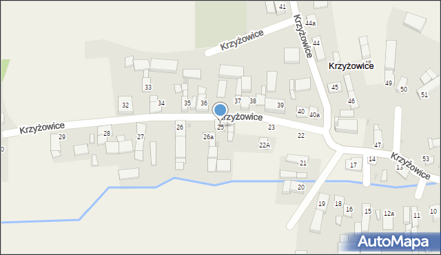 Krzyżowice, Krzyżowice, 25, mapa Krzyżowice