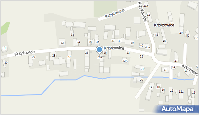 Krzyżowice, Krzyżowice, 26a, mapa Krzyżowice