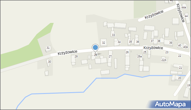 Krzyżowice, Krzyżowice, 28, mapa Krzyżowice