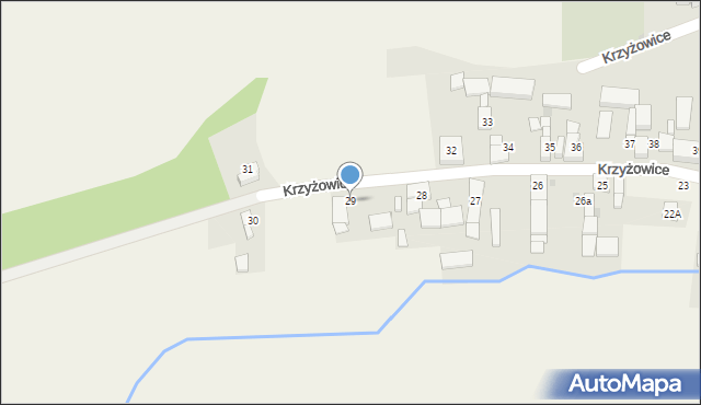 Krzyżowice, Krzyżowice, 29, mapa Krzyżowice