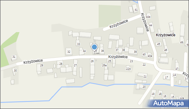 Krzyżowice, Krzyżowice, 35a, mapa Krzyżowice