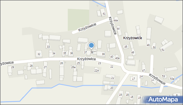 Krzyżowice, Krzyżowice, 38, mapa Krzyżowice