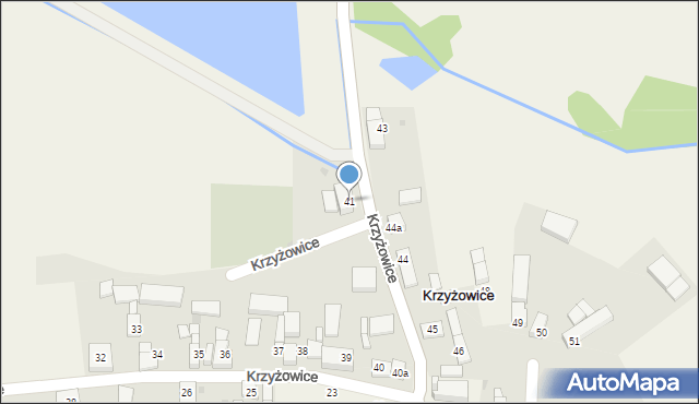 Krzyżowice, Krzyżowice, 41, mapa Krzyżowice