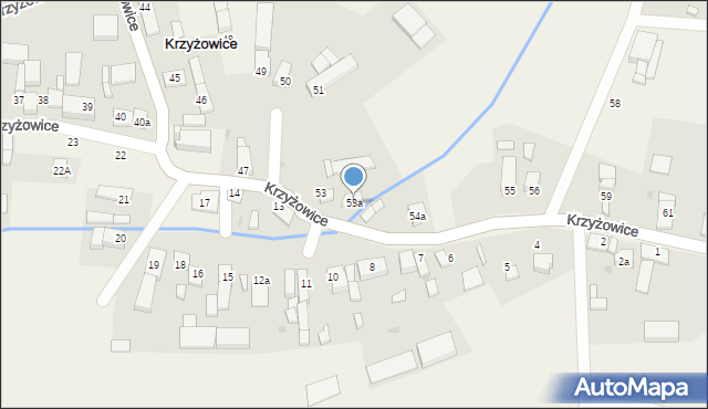 Krzyżowice, Krzyżowice, 53a, mapa Krzyżowice