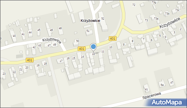 Krzyżowice, Krzyżowice, 12, mapa Krzyżowice