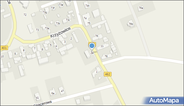 Krzyżowice, Krzyżowice, 2a, mapa Krzyżowice