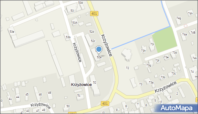 Krzyżowice, Krzyżowice, 52a, mapa Krzyżowice