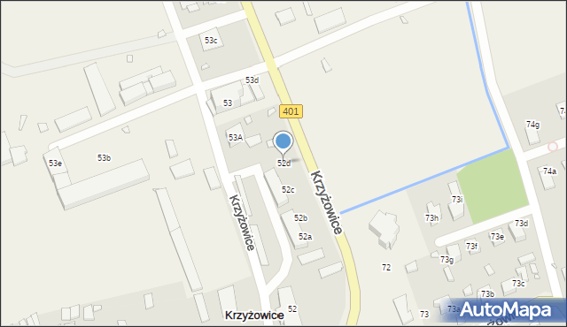 Krzyżowice, Krzyżowice, 52d, mapa Krzyżowice