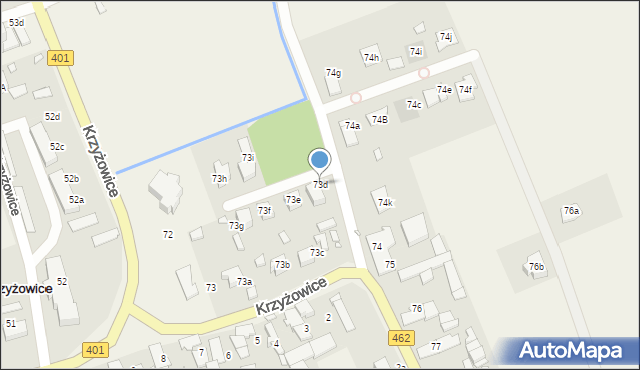 Krzyżowice, Krzyżowice, 73d, mapa Krzyżowice