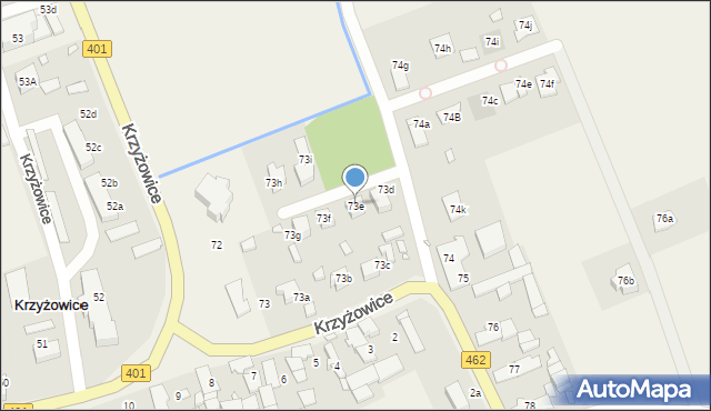 Krzyżowice, Krzyżowice, 73e, mapa Krzyżowice