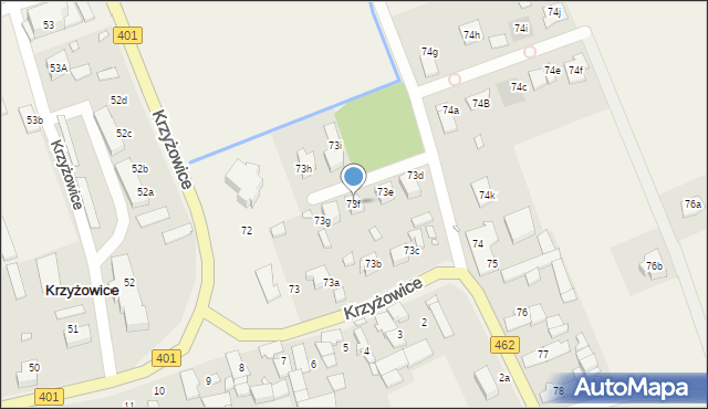 Krzyżowice, Krzyżowice, 73f, mapa Krzyżowice