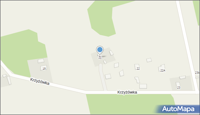 Krzyżówka, Krzyżówka, 21, mapa Krzyżówka