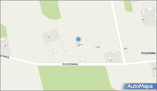 Krzyżówka, Krzyżówka, 22, mapa Krzyżówka