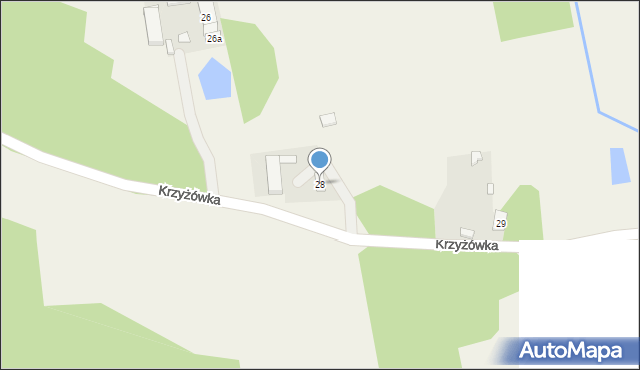 Krzyżówka, Krzyżówka, 28, mapa Krzyżówka