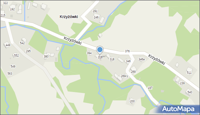 Krzyżówki, Krzyżówki, 316, mapa Krzyżówki