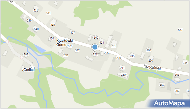 Krzyżówki, Krzyżówki, 321, mapa Krzyżówki