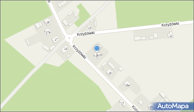 Krzyżówki, Krzyżówki, 15, mapa Krzyżówki