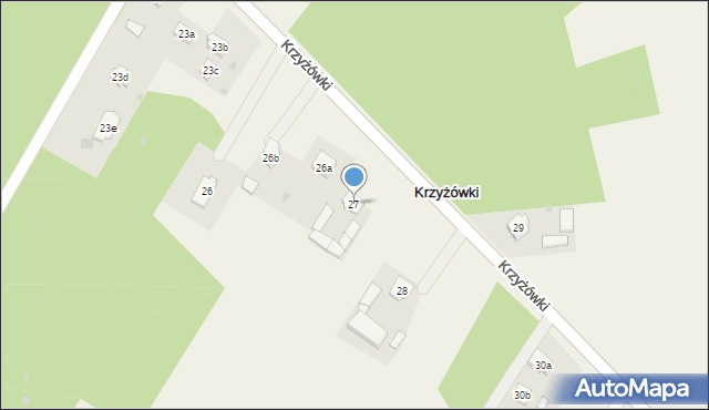 Krzyżówki, Krzyżówki, 27, mapa Krzyżówki