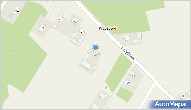 Krzyżówki, Krzyżówki, 28, mapa Krzyżówki