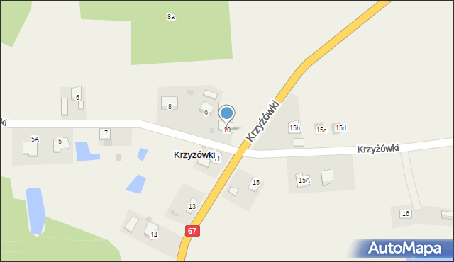 Krzyżówki, Krzyżówki, 10, mapa Krzyżówki