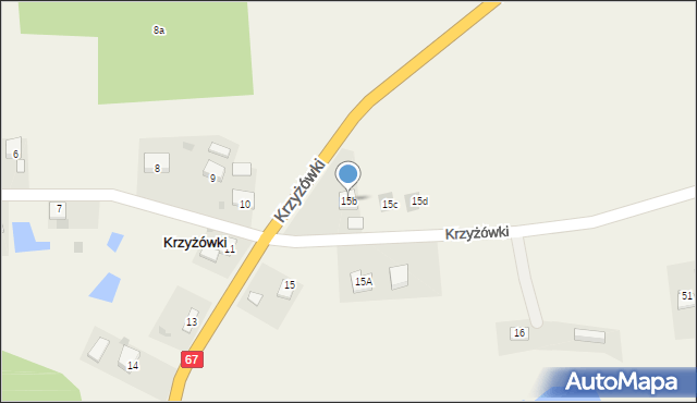 Krzyżówki, Krzyżówki, 15b, mapa Krzyżówki