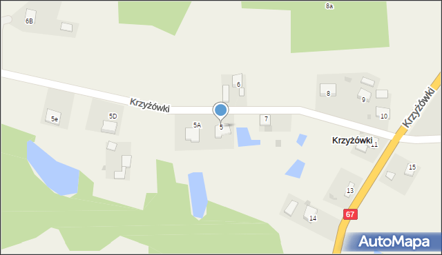 Krzyżówki, Krzyżówki, 5, mapa Krzyżówki