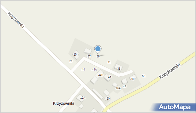 Krzyżowniki, Krzyżowniki, 29, mapa Krzyżowniki