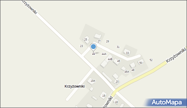 Krzyżowniki, Krzyżowniki, 44, mapa Krzyżowniki