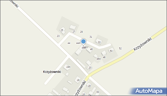 Krzyżowniki, Krzyżowniki, 44B, mapa Krzyżowniki