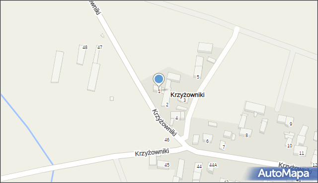 Krzyżowniki, Krzyżowniki, 1, mapa Krzyżowniki