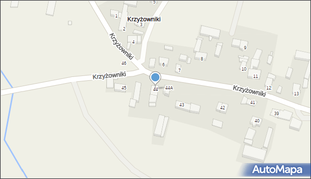 Krzyżowniki, Krzyżowniki, 44, mapa Krzyżowniki