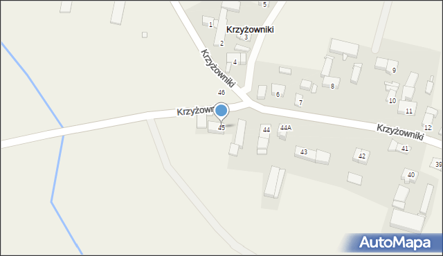 Krzyżowniki, Krzyżowniki, 45, mapa Krzyżowniki