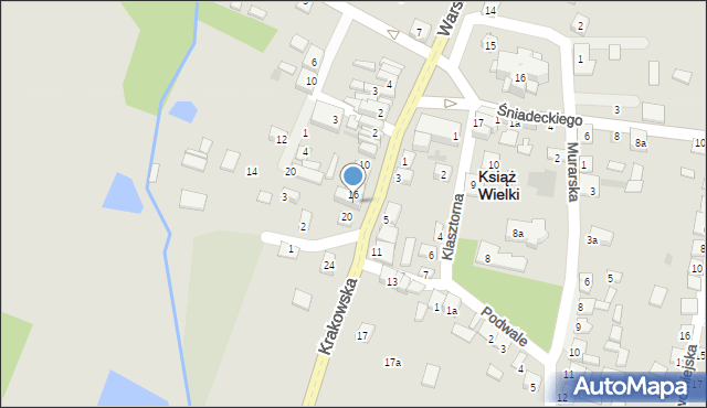 Książ Wielki, Krakowska, 18, mapa Książ Wielki