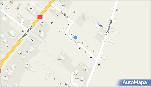 Księginice, Krótka, 12, mapa Księginice