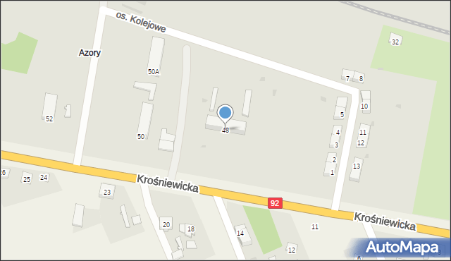 Kutno, Krośniewicka, 48, mapa Kutno