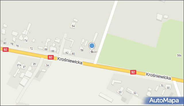 Kutno, Krośniewicka, 56a, mapa Kutno