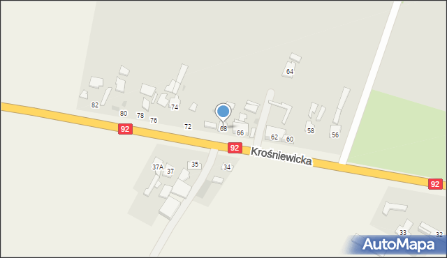 Kutno, Krośniewicka, 68, mapa Kutno