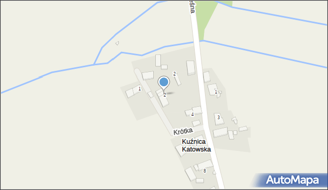 Kuźnica Katowska, Krótka, 2, mapa Kuźnica Katowska