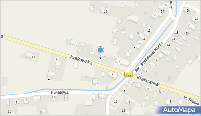 Kwaczała, Krakowska, 4, mapa Kwaczała