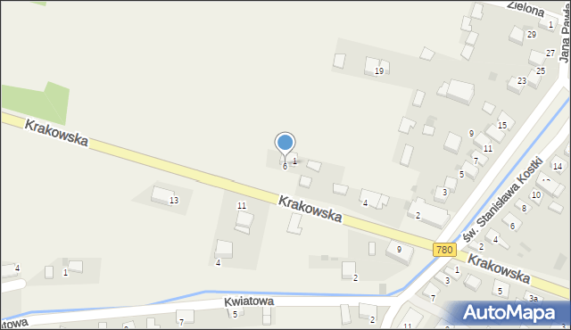 Kwaczała, Krakowska, 6, mapa Kwaczała