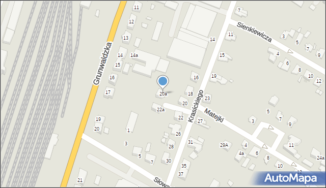 Kwidzyn, Krasickiego Ignacego, bp., 20a, mapa Kwidzyn