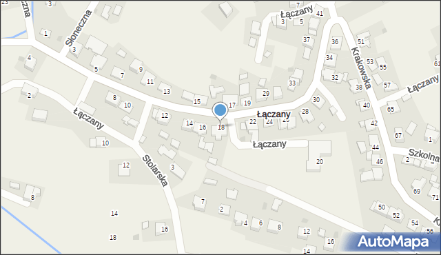 Łączany, Krakowska, 18, mapa Łączany