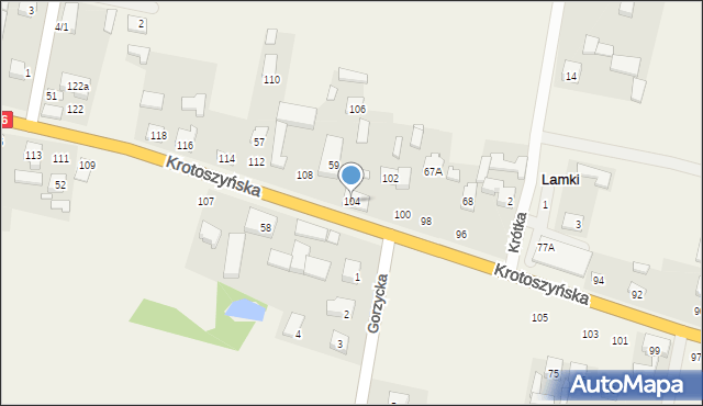 Lamki, Krotoszyńska, 104, mapa Lamki