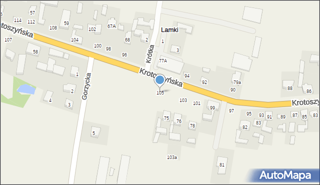 Lamki, Krotoszyńska, 105, mapa Lamki