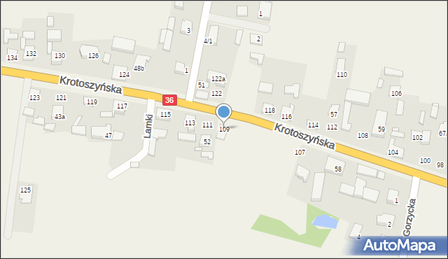 Lamki, Krotoszyńska, 109, mapa Lamki