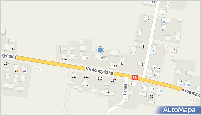 Lamki, Krotoszyńska, 126, mapa Lamki